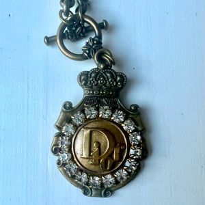 Vintage Christian Dior Necklace w/Crystal Pendant